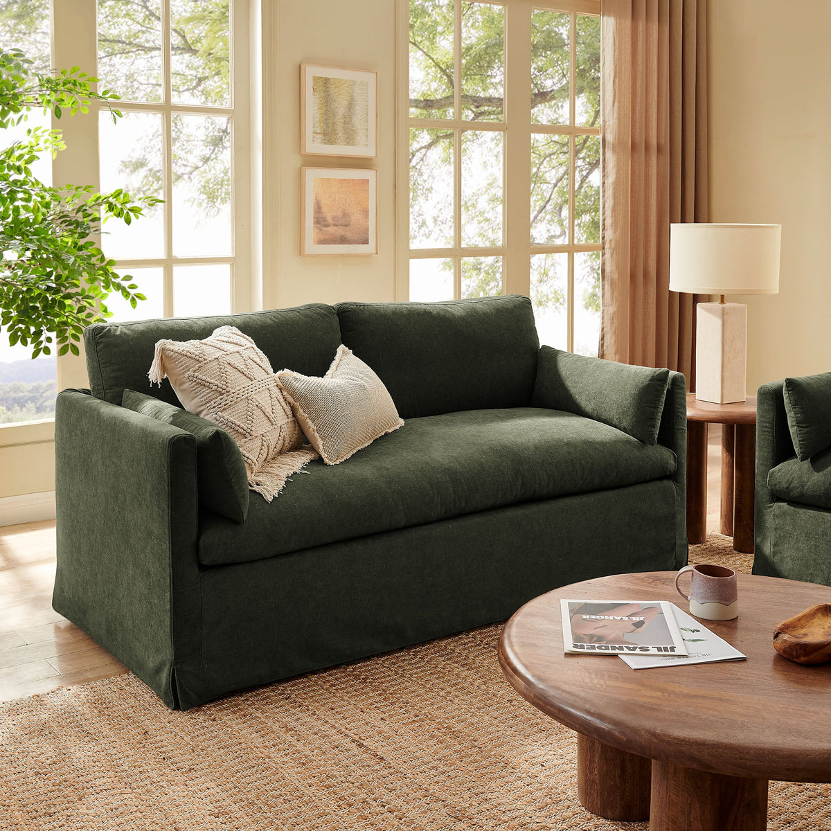 Wellfleet Slipcovered Linen-Blend Loveseat by Modway, photo 35 of 36