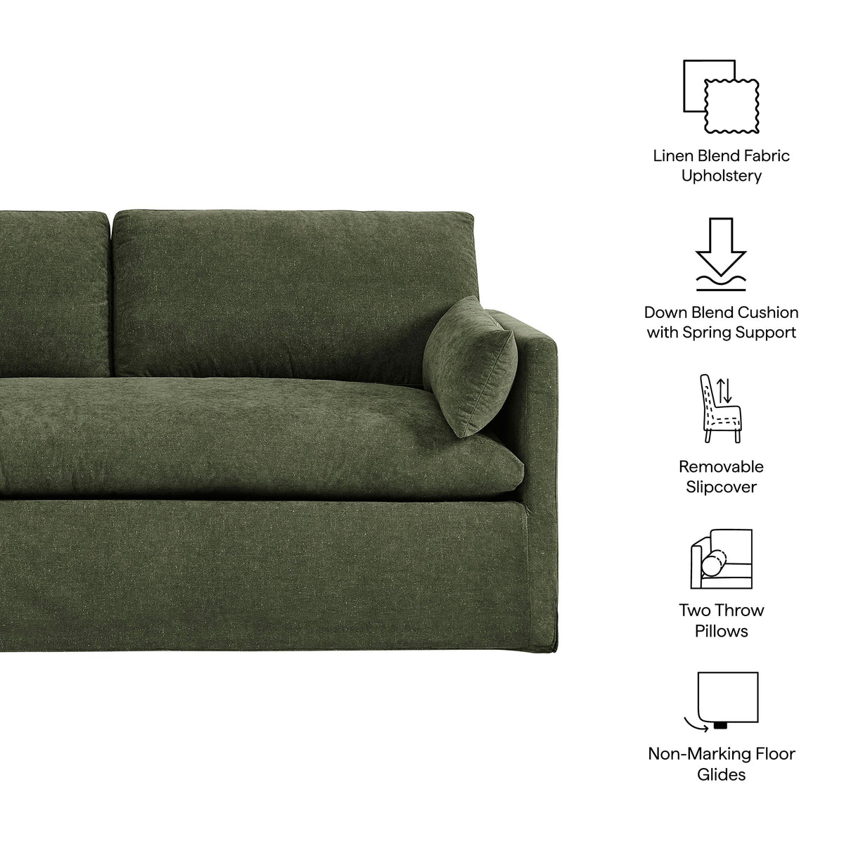 Wellfleet Slipcovered Linen-Blend Loveseat by Modway, photo 29 of 36