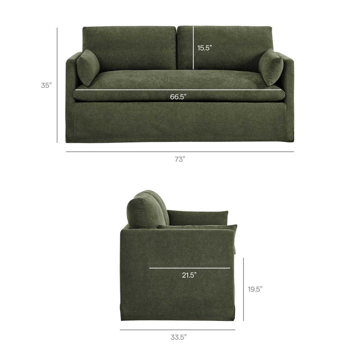 Wellfleet Slipcovered Linen-Blend Loveseat by Modway, photo 30 of 36