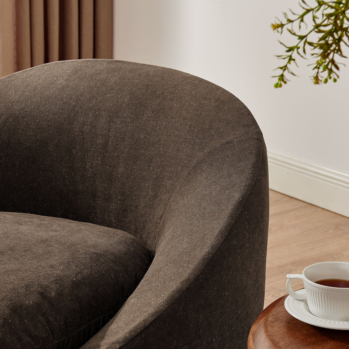 Sadie Slipcovered Linen-Blend Round Accent Chair by Modway, photo 18 of 40
