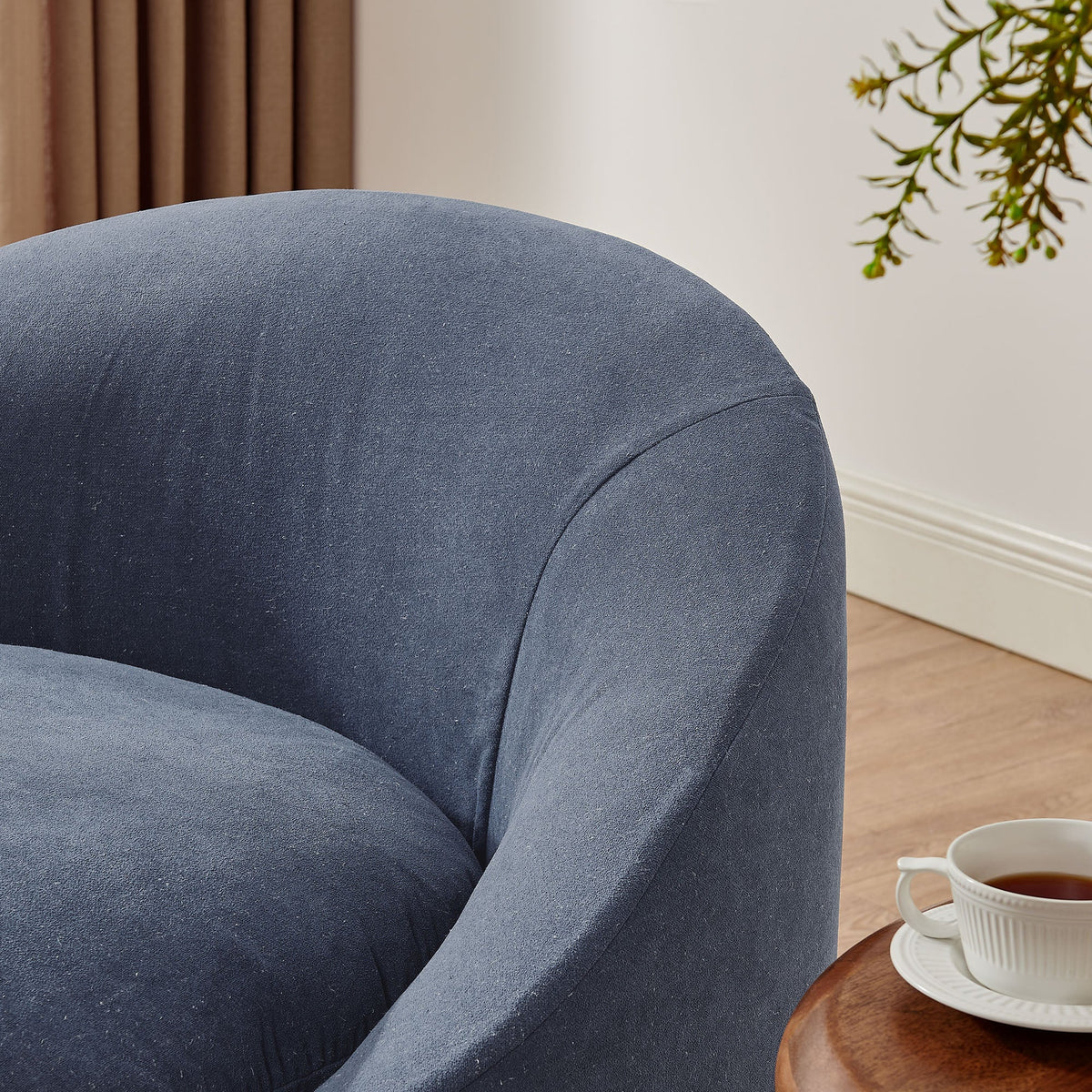 Sadie Slipcovered Linen-Blend Round Accent Chair by Modway, photo 27 of 40