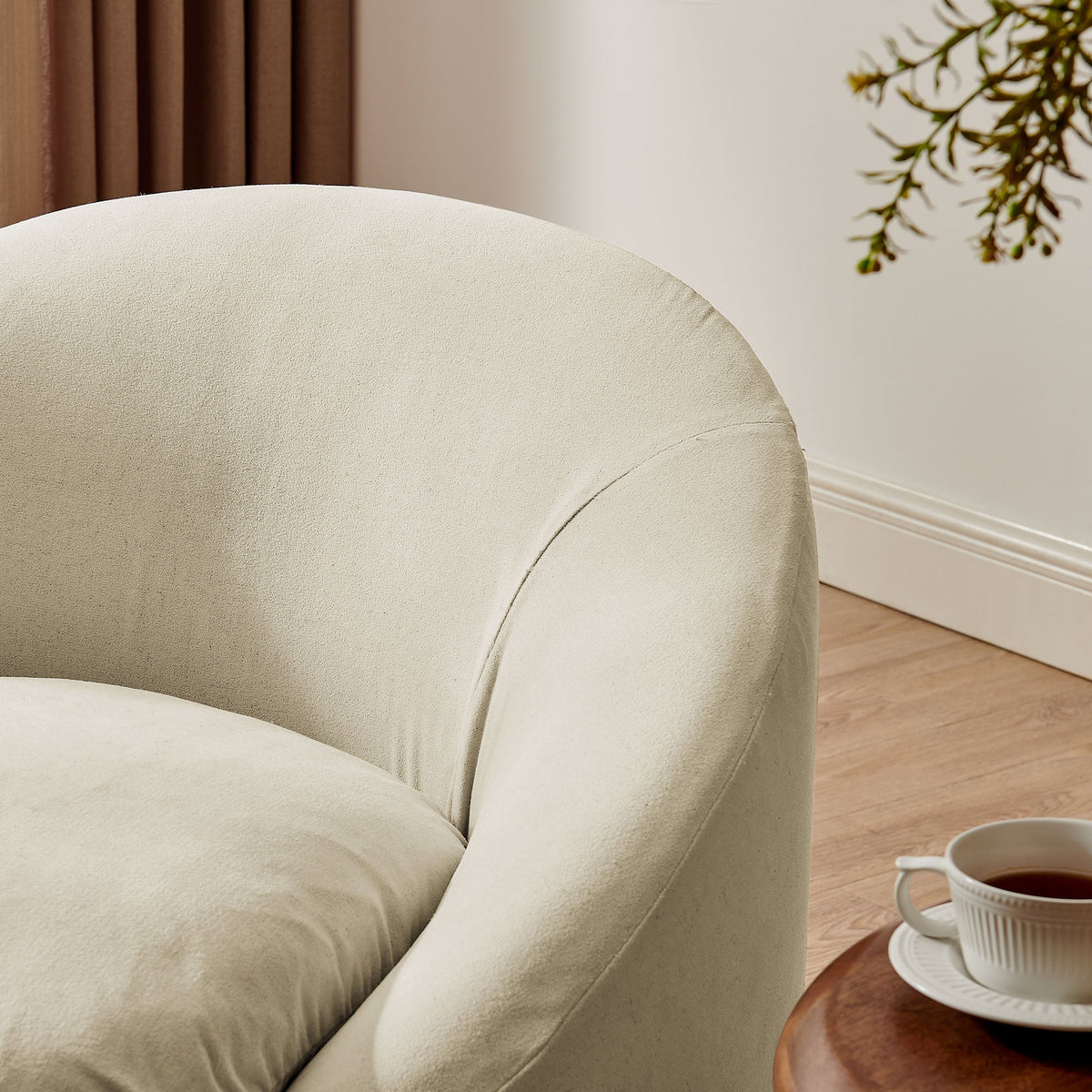 Sadie Slipcovered Linen-Blend Round Accent Chair by Modway, photo 36 of 40