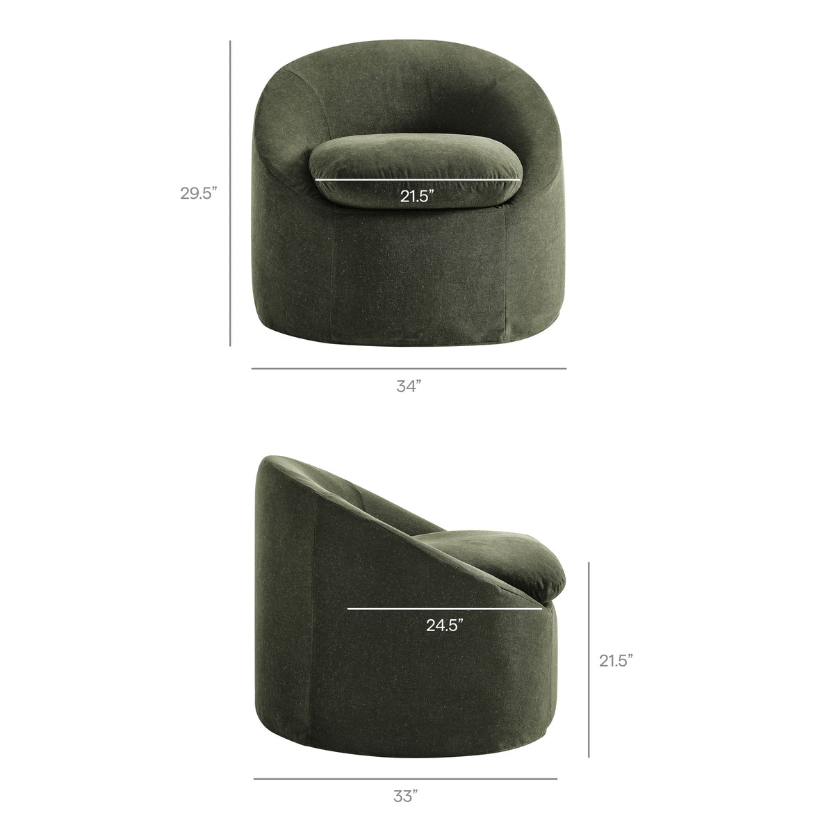 Sadie Slipcovered Linen-Blend Round Accent Chair by Modway, photo 39 of 40