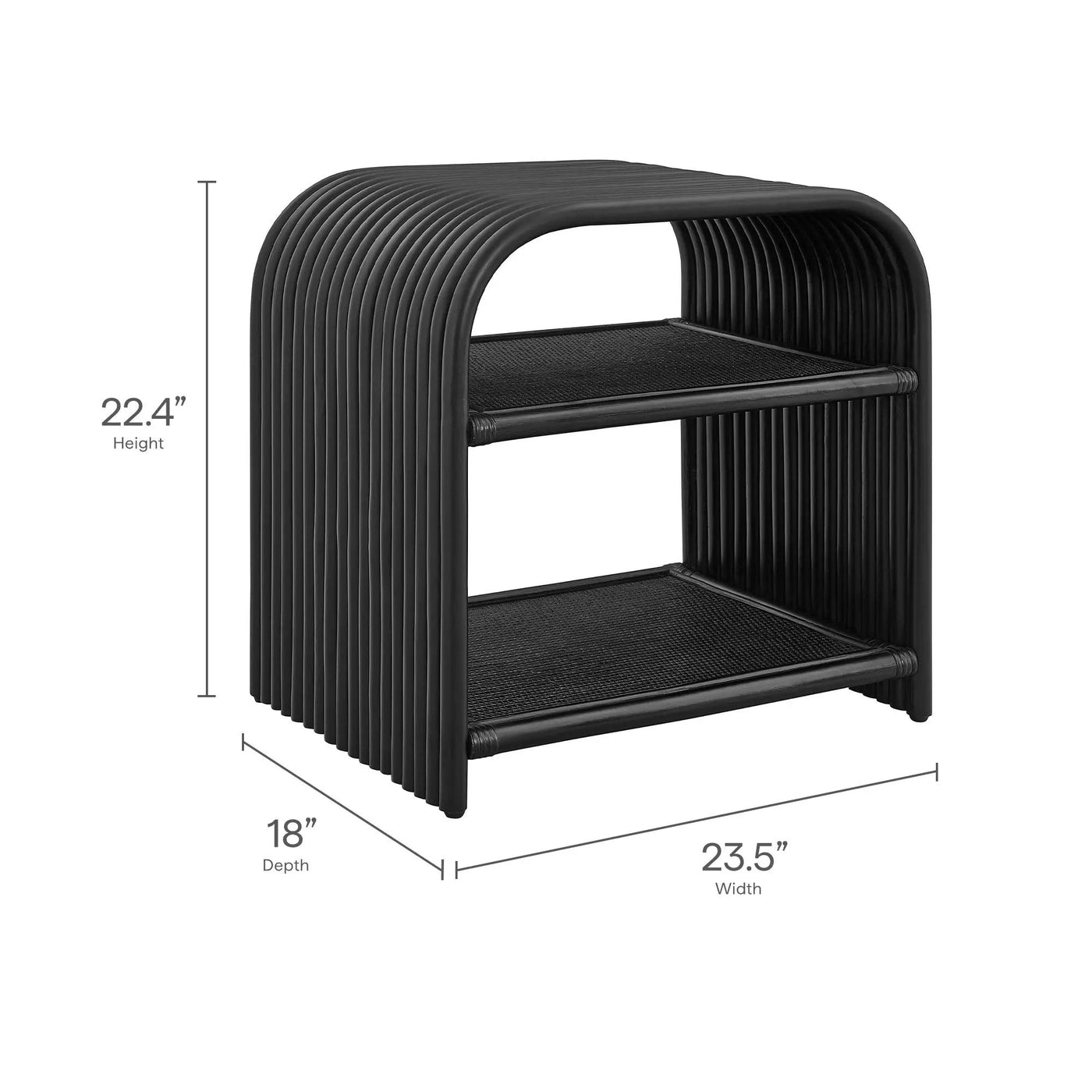 Eve Curved Natural Rattan Side Table by Modway by HouseOfZazla