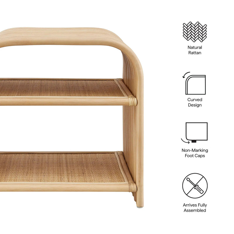 Eve Curved Natural Rattan Side Table by Modway by HouseOfZazla