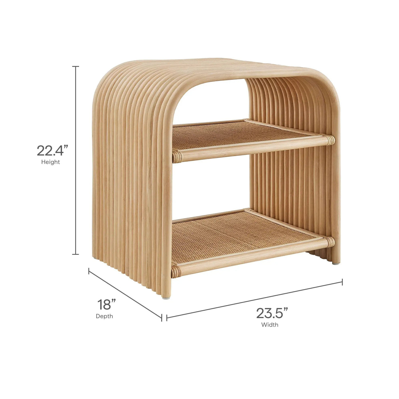 Eve Curved Natural Rattan Side Table by Modway by HouseOfZazla