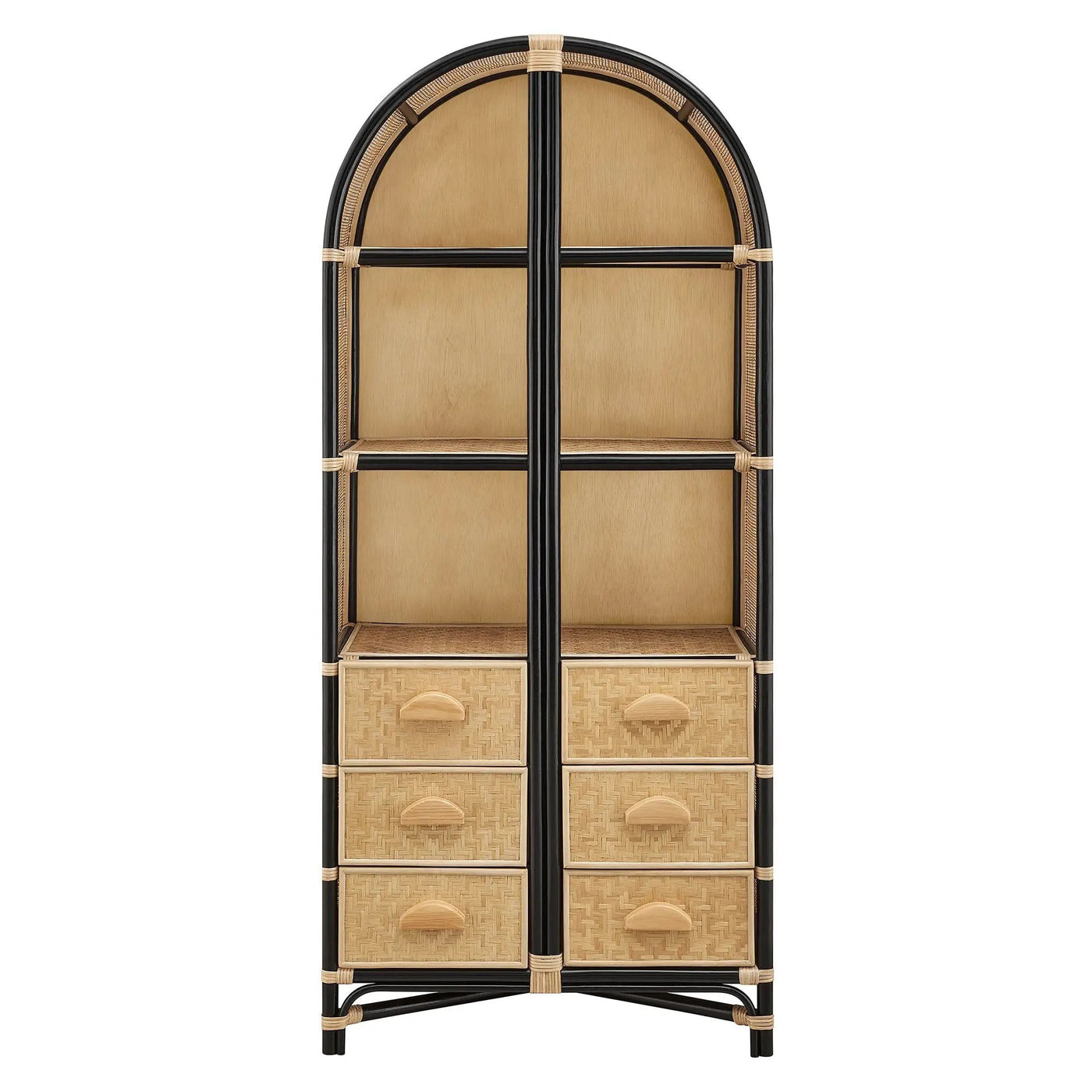 Jane 71 Inch Tall Arched Natural Rattan Bookshelf by Modway by HouseOfZazla