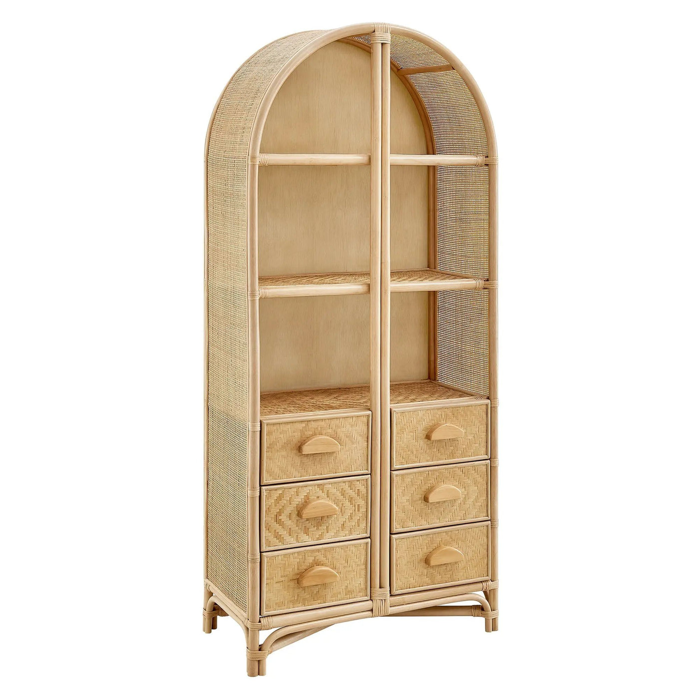 Jane 71 Inch Tall Arched Natural Rattan Bookshelf by Modway by HouseOfZazla