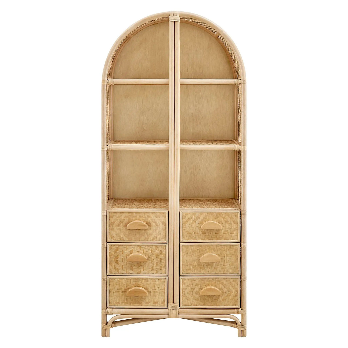 Jane 71 Inch Tall Arched Natural Rattan Bookshelf by Modway by HouseOfZazla