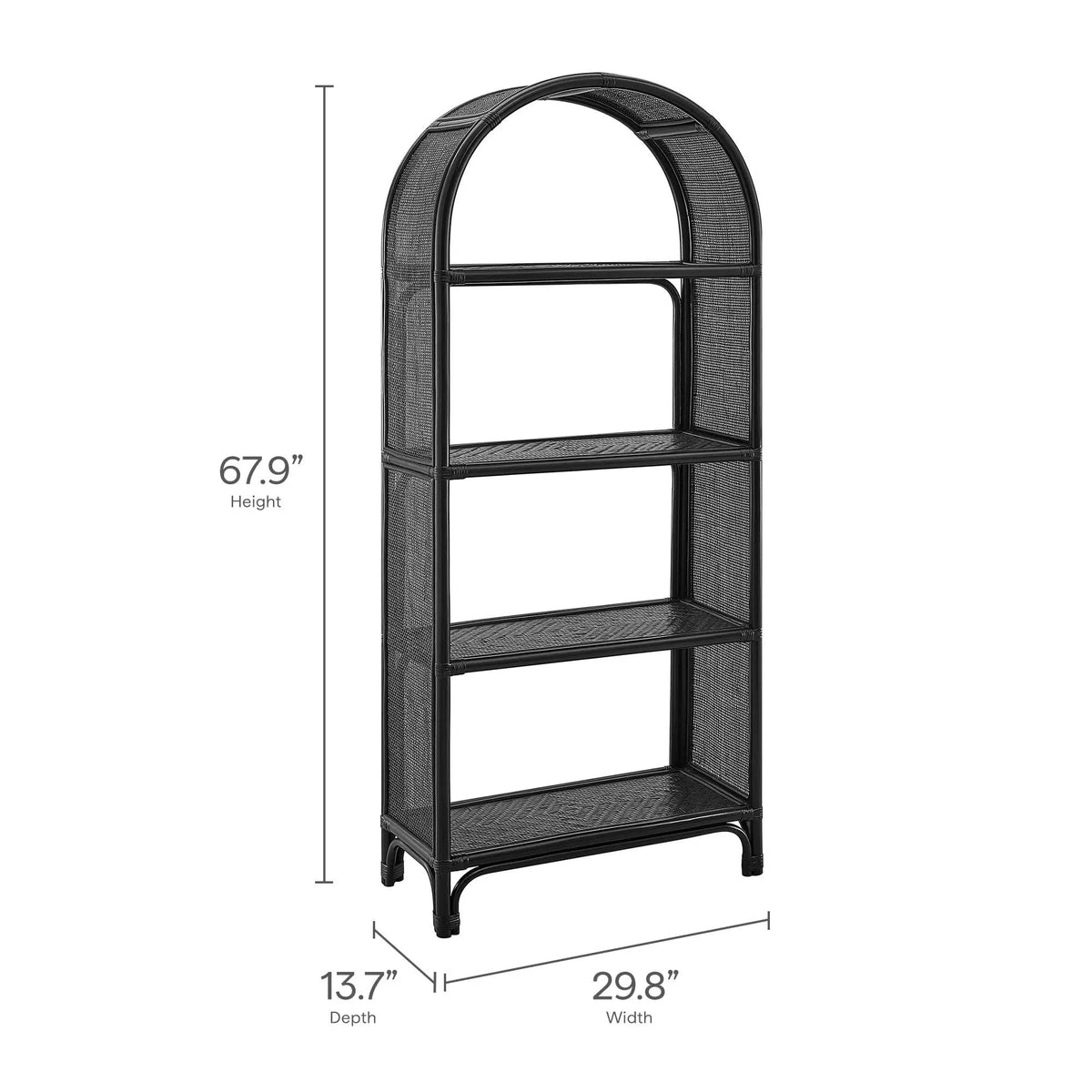 Celeste 67 Inch Tall Arched Natural Rattan Bookshelf by Modway by HouseOfZazla