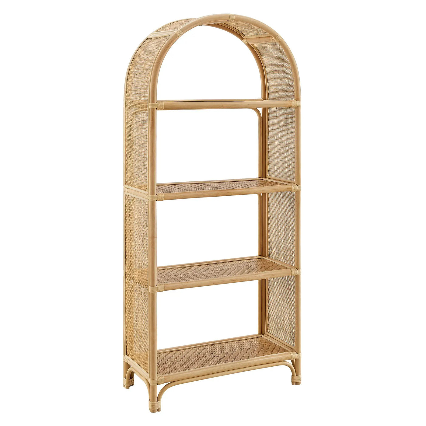 Celeste 67 Inch Tall Arched Natural Rattan Bookshelf by Modway by HouseOfZazla
