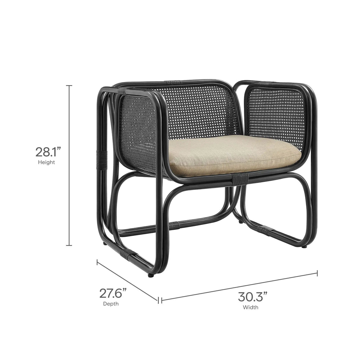 Ellis Natural Rattan Accent Armchair by Modway by HouseOfZazla