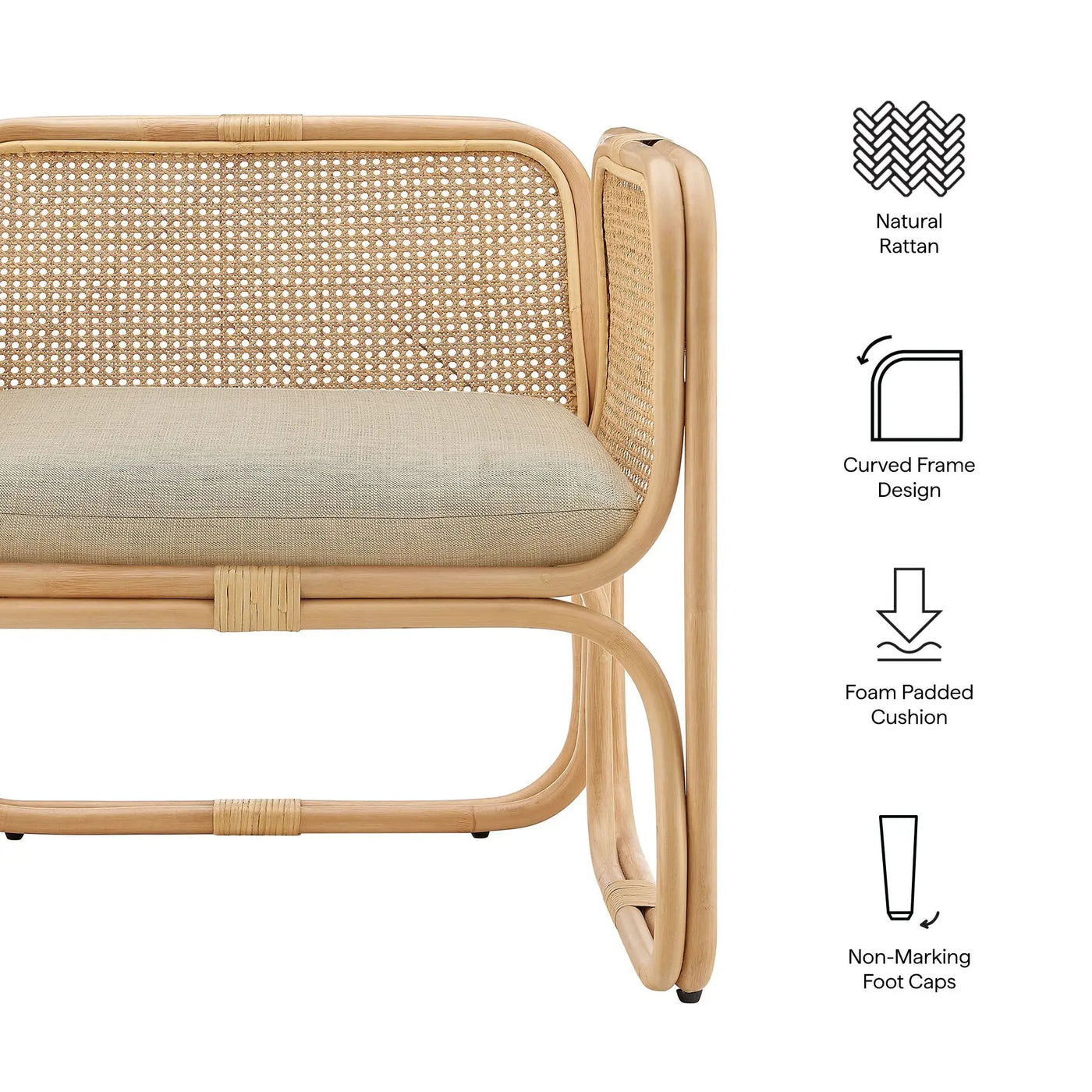 Ellis Natural Rattan Accent Armchair by Modway by HouseOfZazla