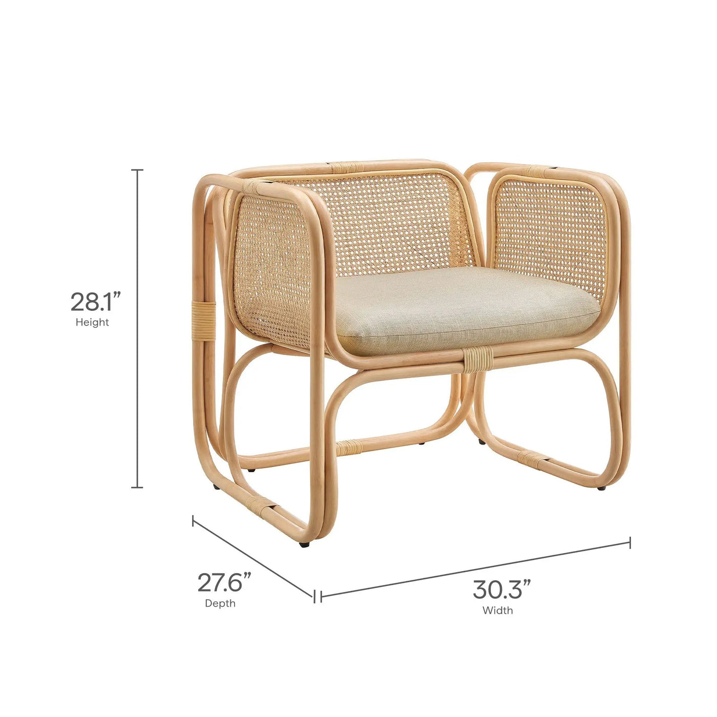 Ellis Natural Rattan Accent Armchair by Modway by HouseOfZazla