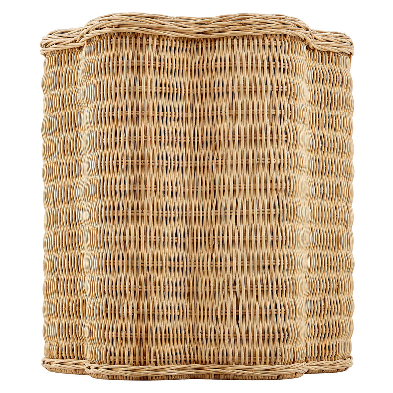 Erika Scalloped Natural Rattan Side Table by Modway, photo 4 of 8