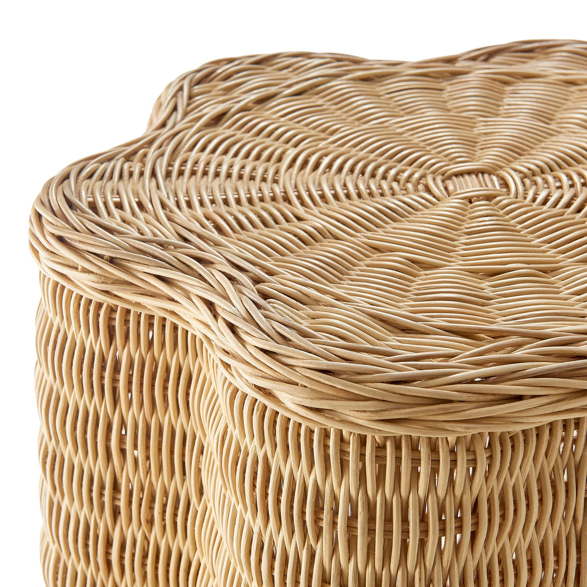 Erika Scalloped Natural Rattan Side Table by Modway, photo 6 of 8