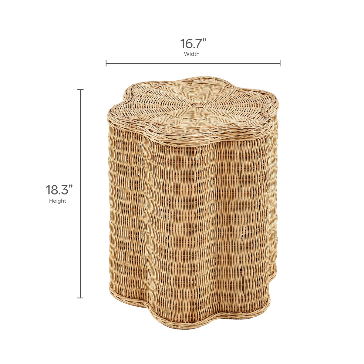 Erika Scalloped Natural Rattan Side Table by Modway, photo 2 of 8
