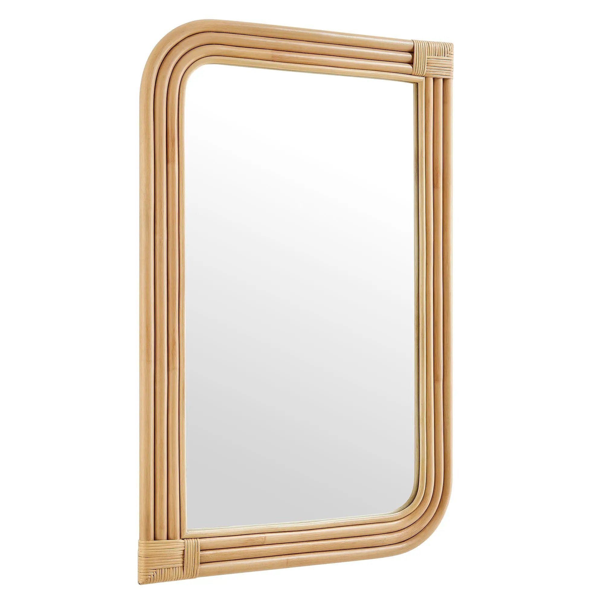 Corsica Curved Rectangle Rattan Wall Mirror by Modway by HouseOfZazla