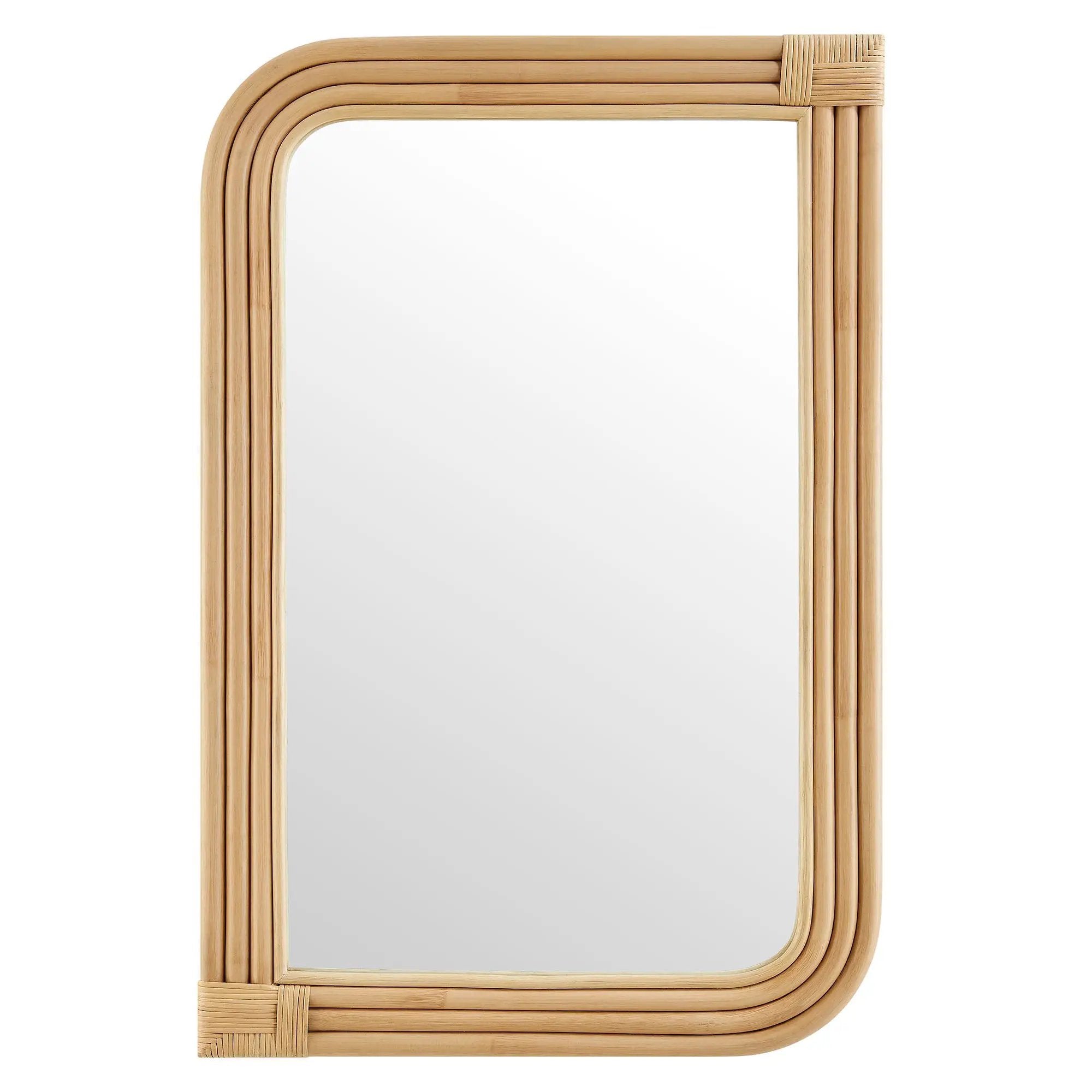 Corsica Curved Rectangle Rattan Wall Mirror by Modway by HouseOfZazla