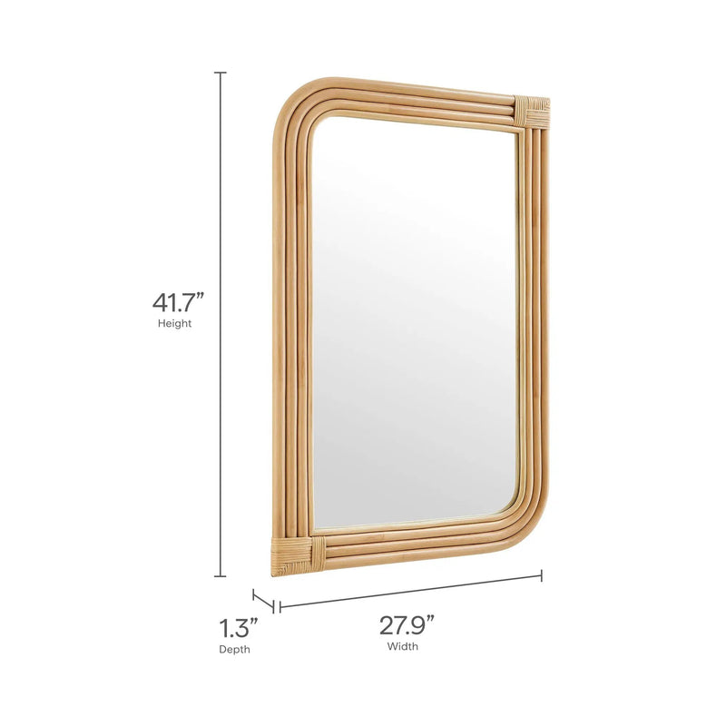 Corsica Curved Rectangle Rattan Wall Mirror by Modway by HouseOfZazla
