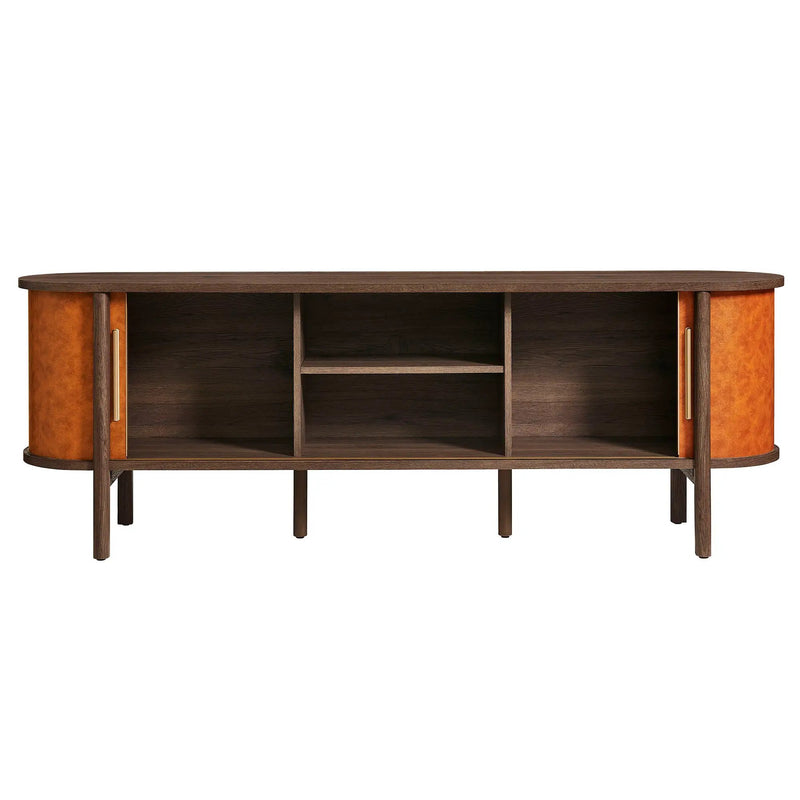 Coralie Curved 71" Vegan Leather Oval TV Stand by Modway by HouseOfZazla