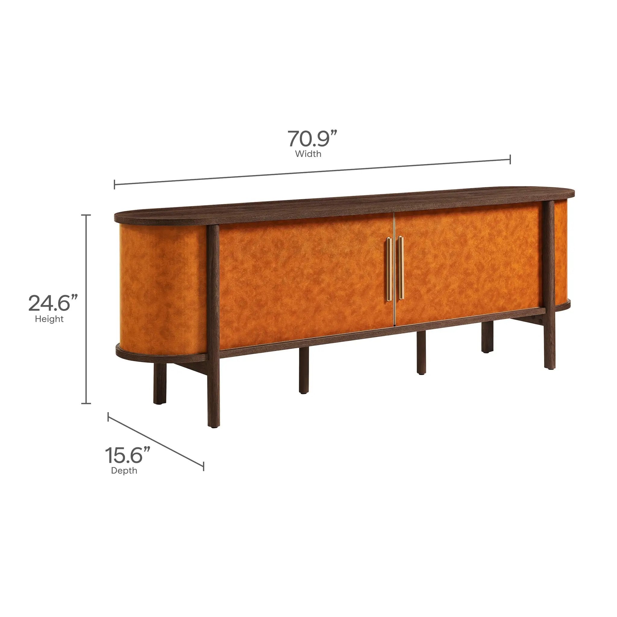 Coralie Curved 71" Vegan Leather Oval TV Stand by Modway by HouseOfZazla