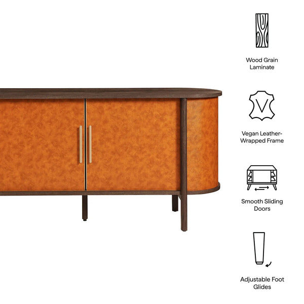 Coralie Curved Vegan Leather Oval Sideboard by Modway, photo 2 of 7
