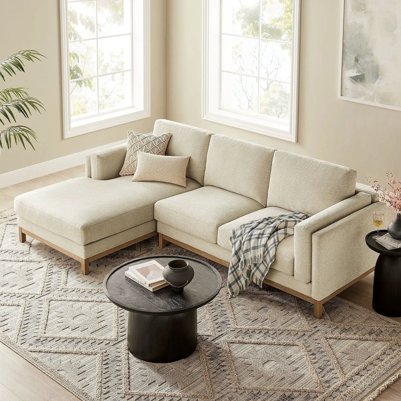 Roscoe Left-Facing Fabric Sectional Sofa with Chaise by Modway by HouseOfZazla