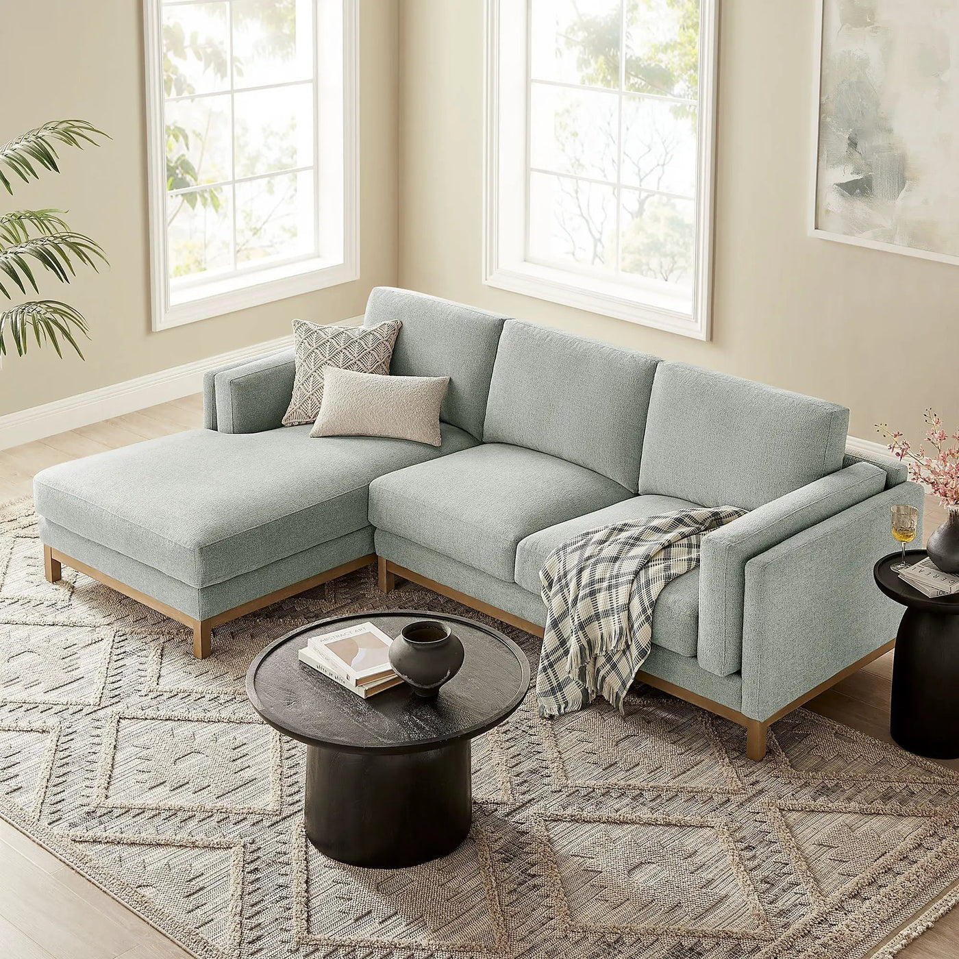 Roscoe Left-Facing Fabric Sectional Sofa with Chaise by Modway by HouseOfZazla