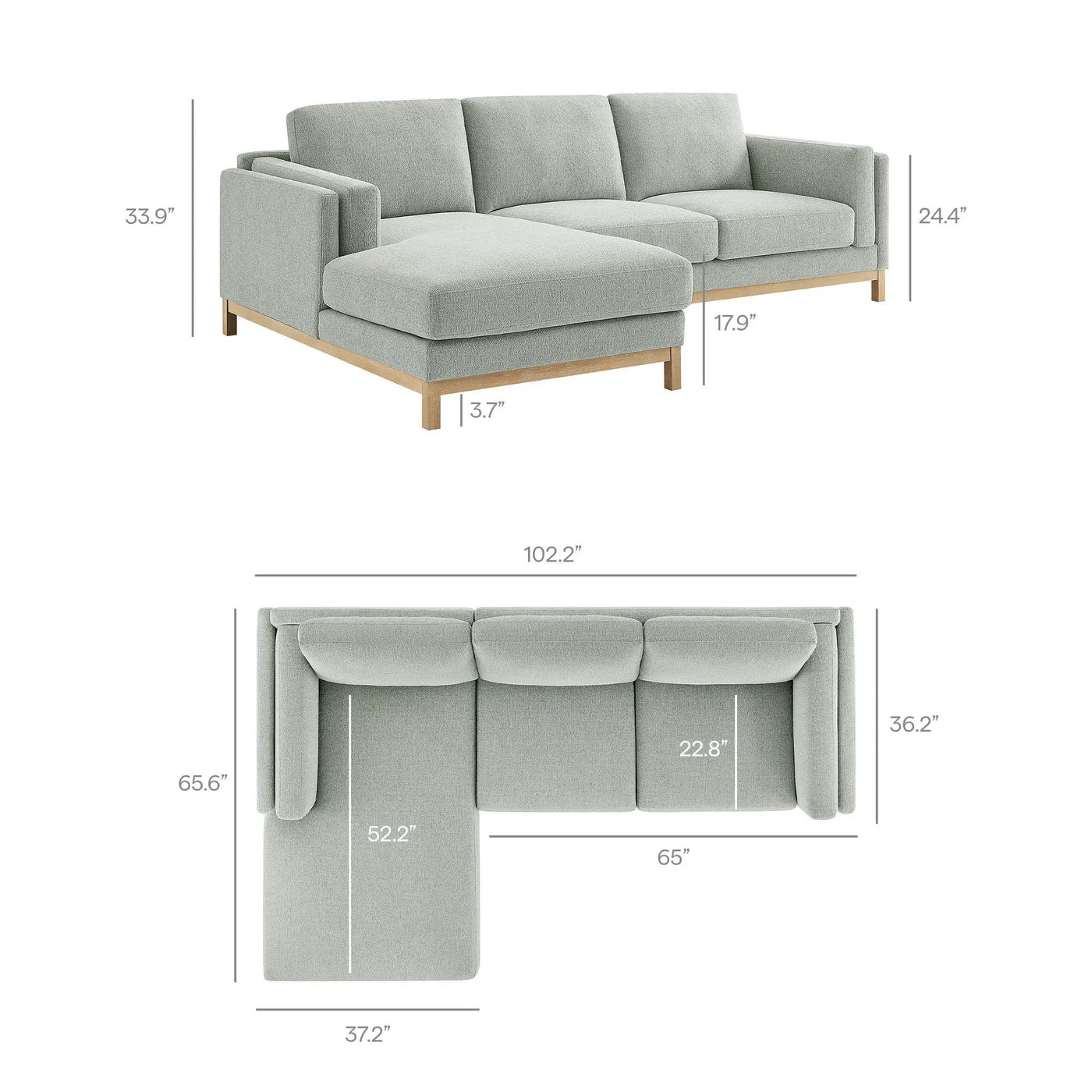 Roscoe Left-Facing Fabric Sectional Sofa with Chaise by Modway by HouseOfZazla