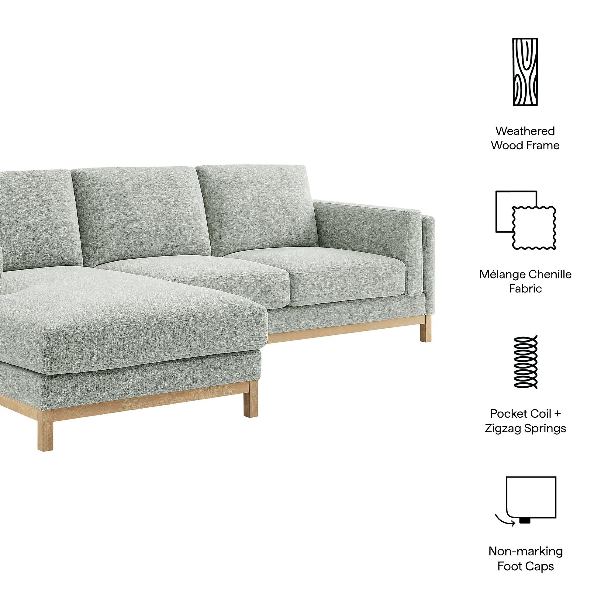Roscoe Left-Facing Fabric Sectional Sofa with Chaise by Modway by HouseOfZazla