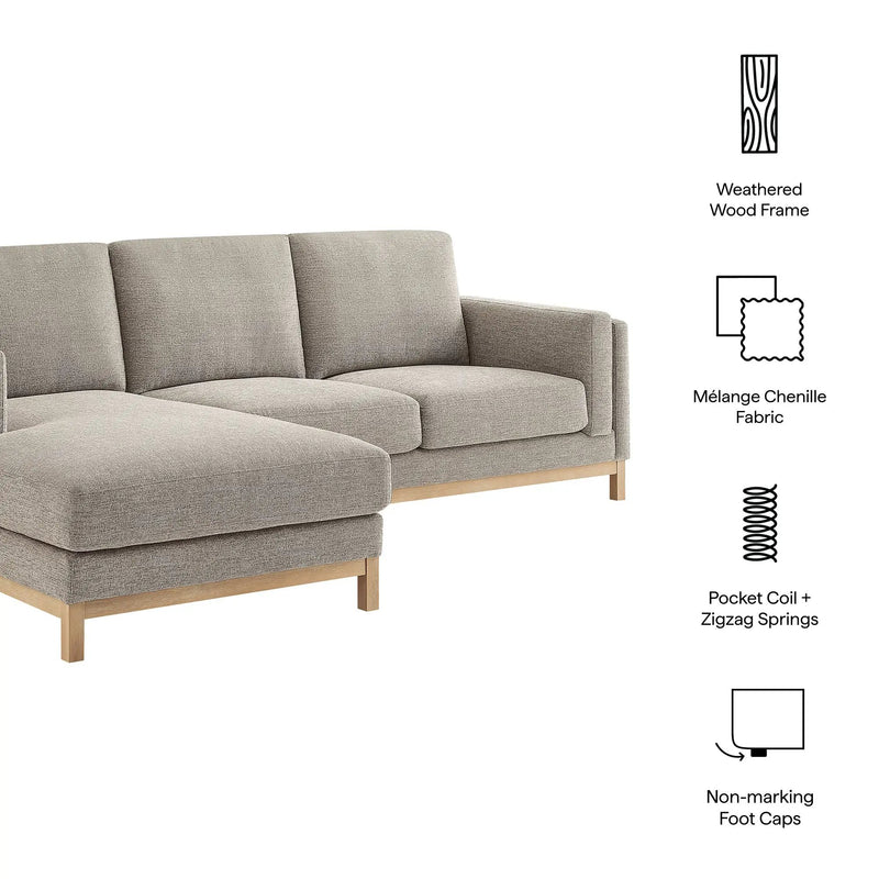 Roscoe Left-Facing Fabric Sectional Sofa with Chaise by Modway by HouseOfZazla