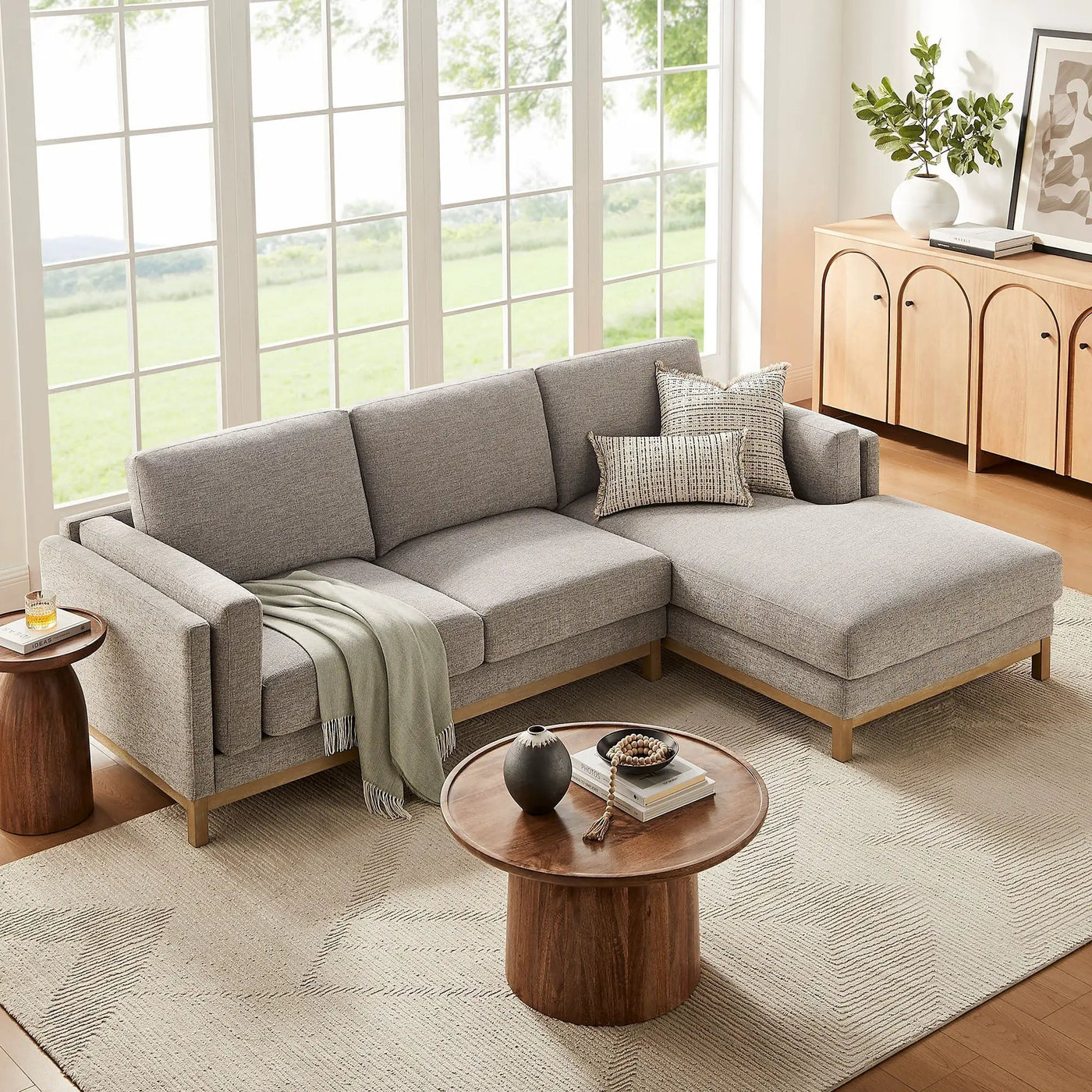 Roscoe Right-Facing Fabric Sectional Sofa with Chaise by Modway by HouseOfZazla