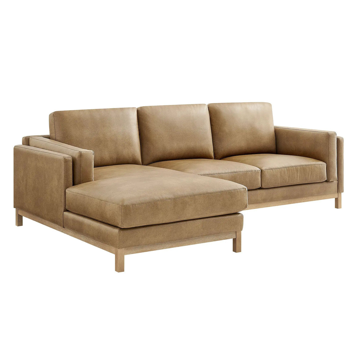 Roscoe Left-Facing Vegan Leather Sectional Sofa with Chaise by HouseOfZazla