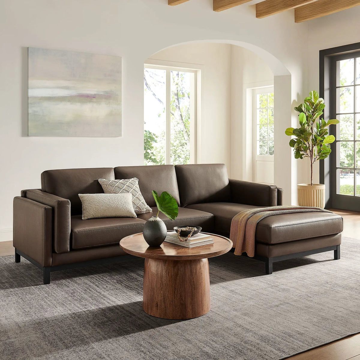 Roscoe Right-Facing Vegan Leather Sectional Sofa with Chaise by Modway by HouseOfZazla