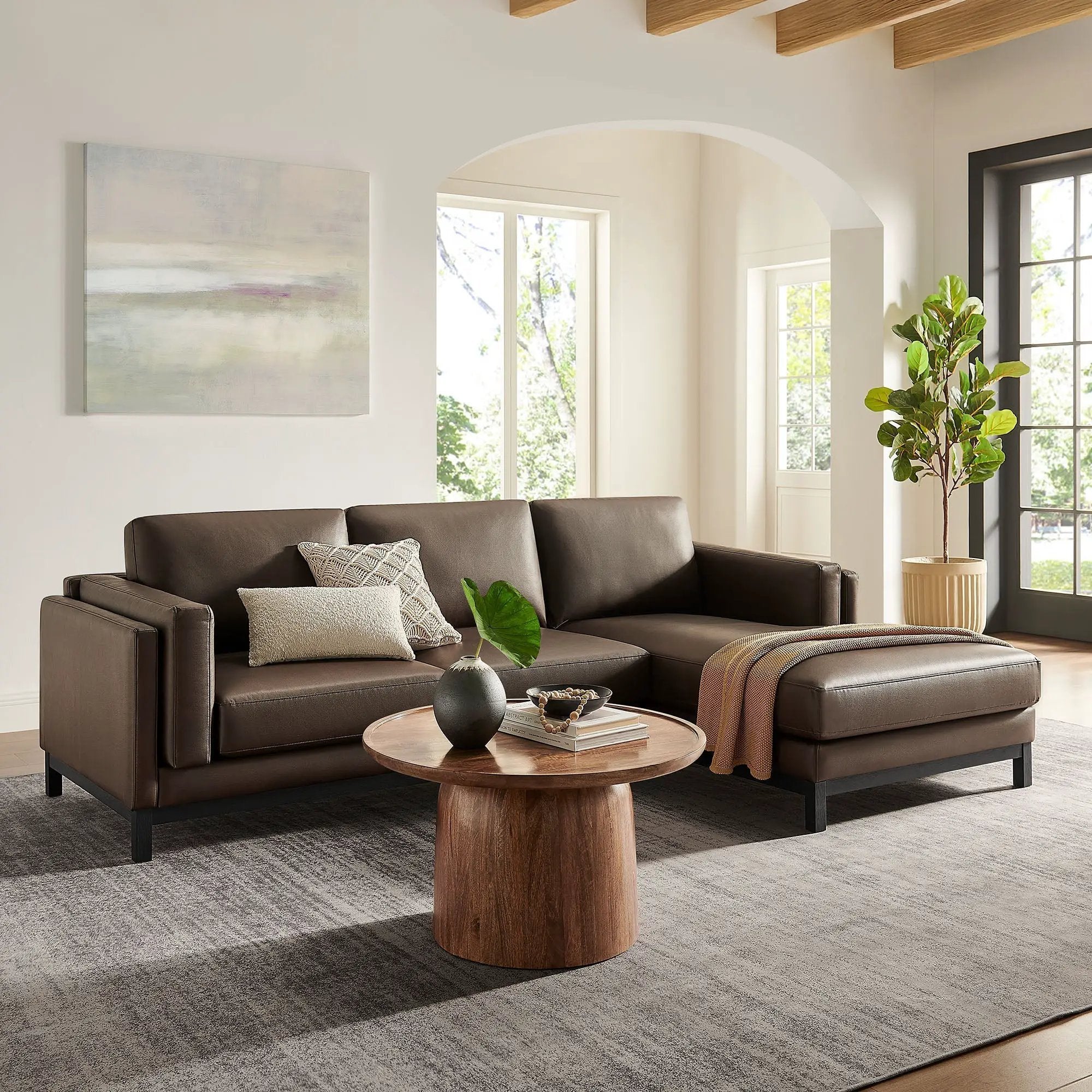 Roscoe Right-Facing Vegan Leather Sectional Sofa with Chaise by Modway by HouseOfZazla