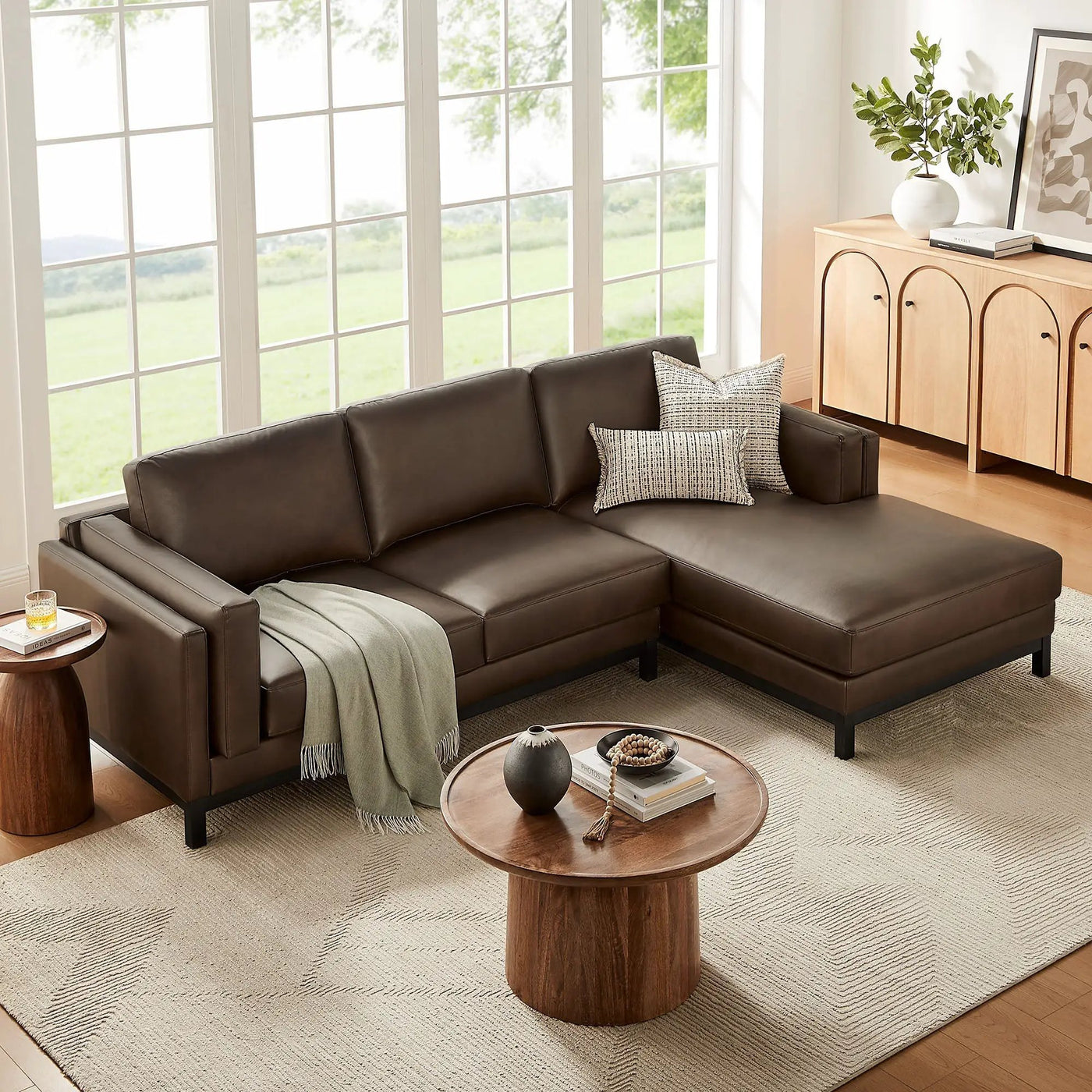 Roscoe Right-Facing Vegan Leather Sectional Sofa with Chaise by Modway by HouseOfZazla