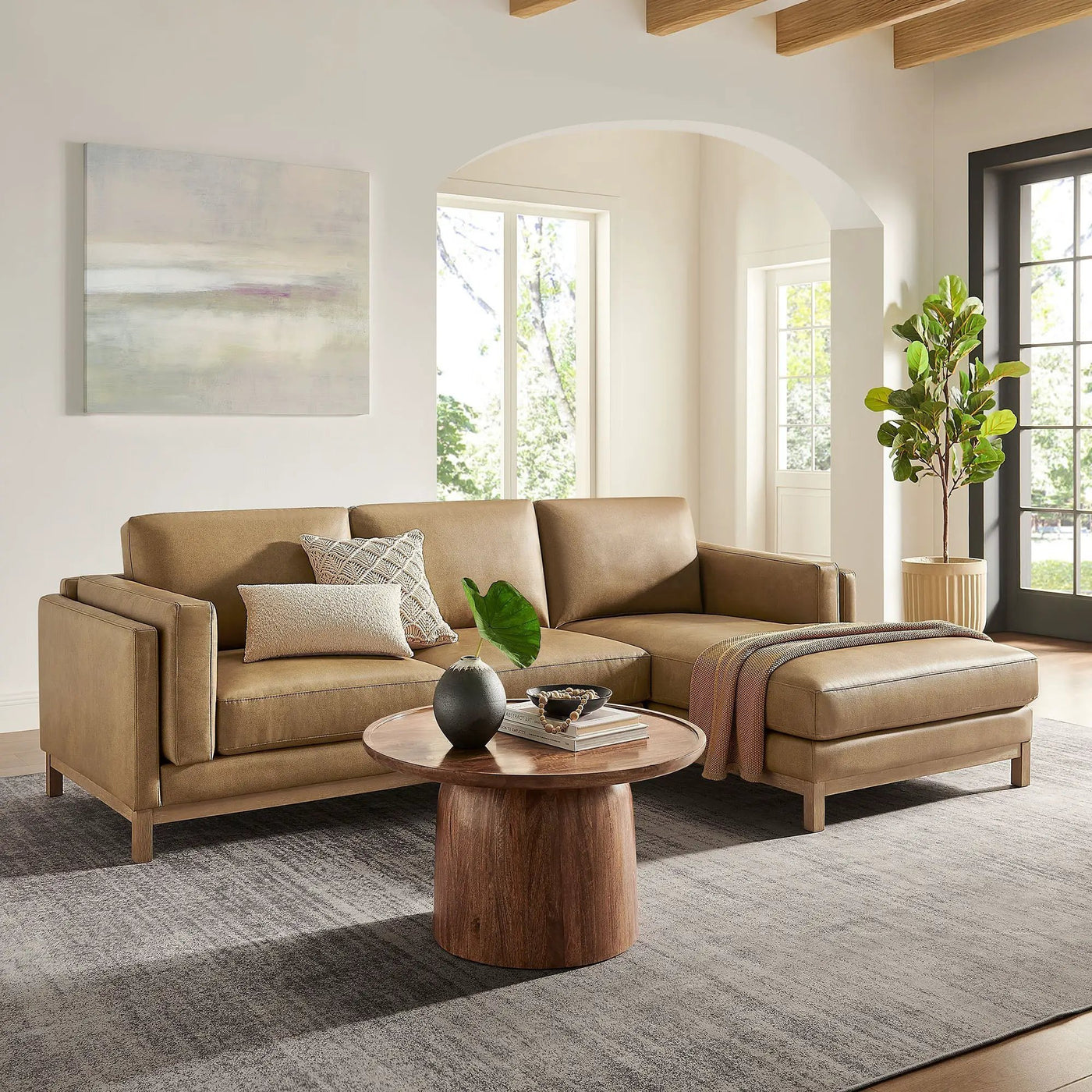 Roscoe Right-Facing Vegan Leather Sectional Sofa with Chaise by Modway by HouseOfZazla