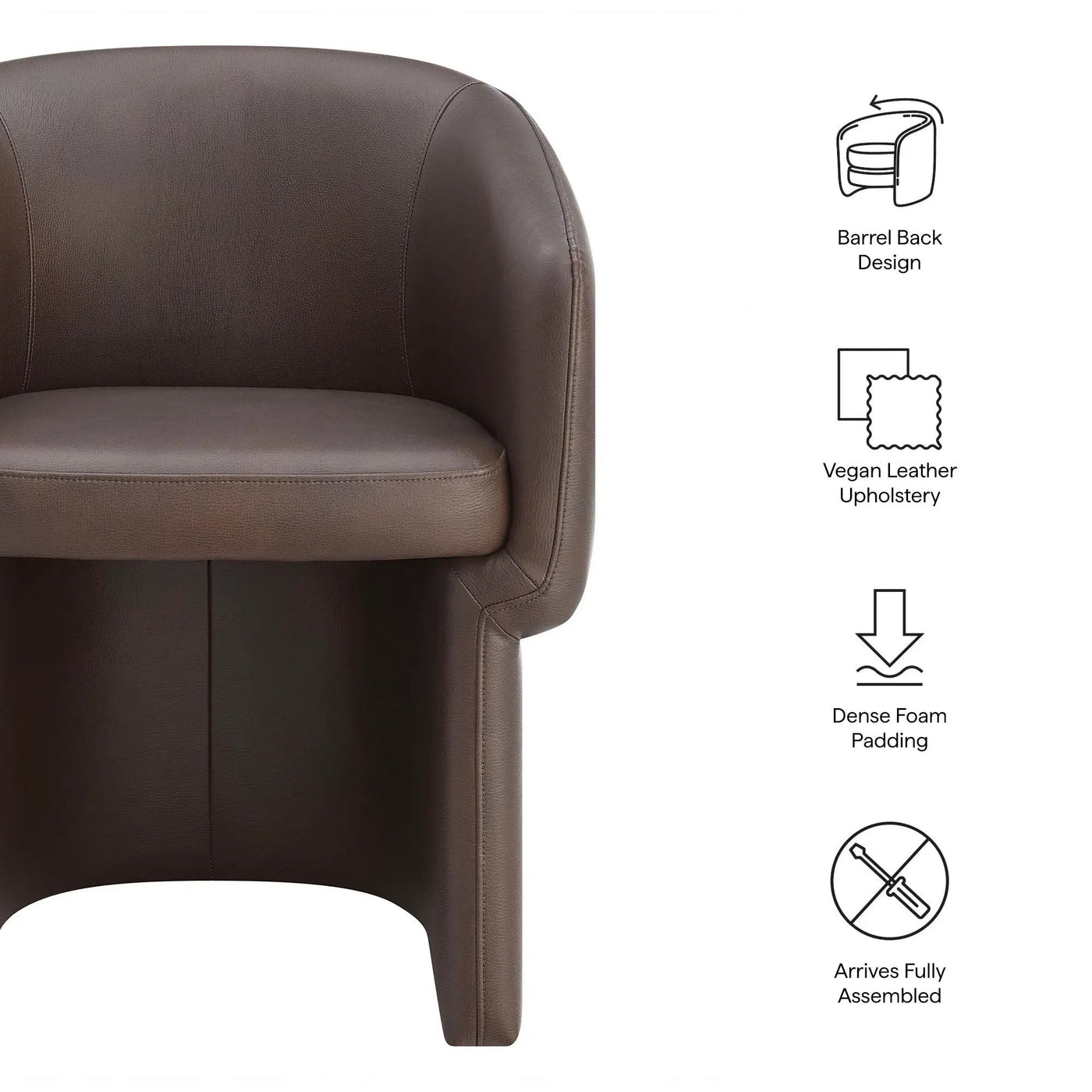 Verity Barrel Back Vegan Leather Dining Chair by Modway by HouseOfZazla