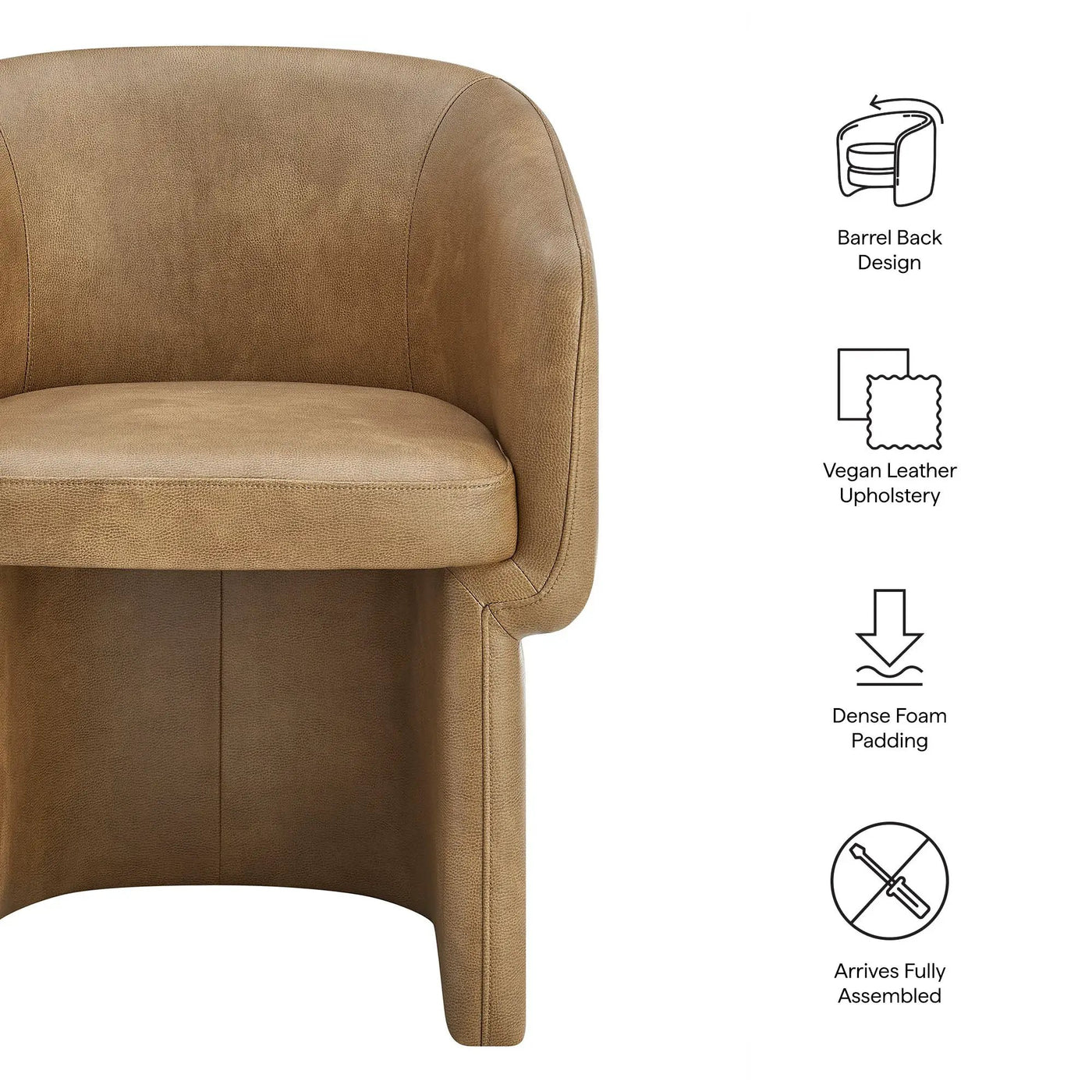Verity Barrel Back Vegan Leather Dining Chair by Modway by HouseOfZazla