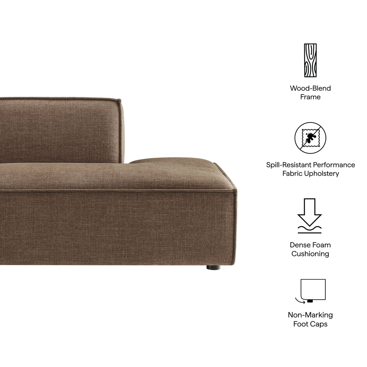 Restore Performance Fabric Upholstered Right-Facing Armless Modular Chaise by Modway, photo 22 of 41