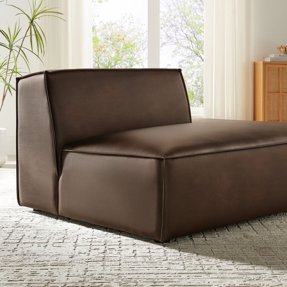 Restore Vegan Leather Right-Facing Armless Modular Chaise by Modway, photo 9 of 18