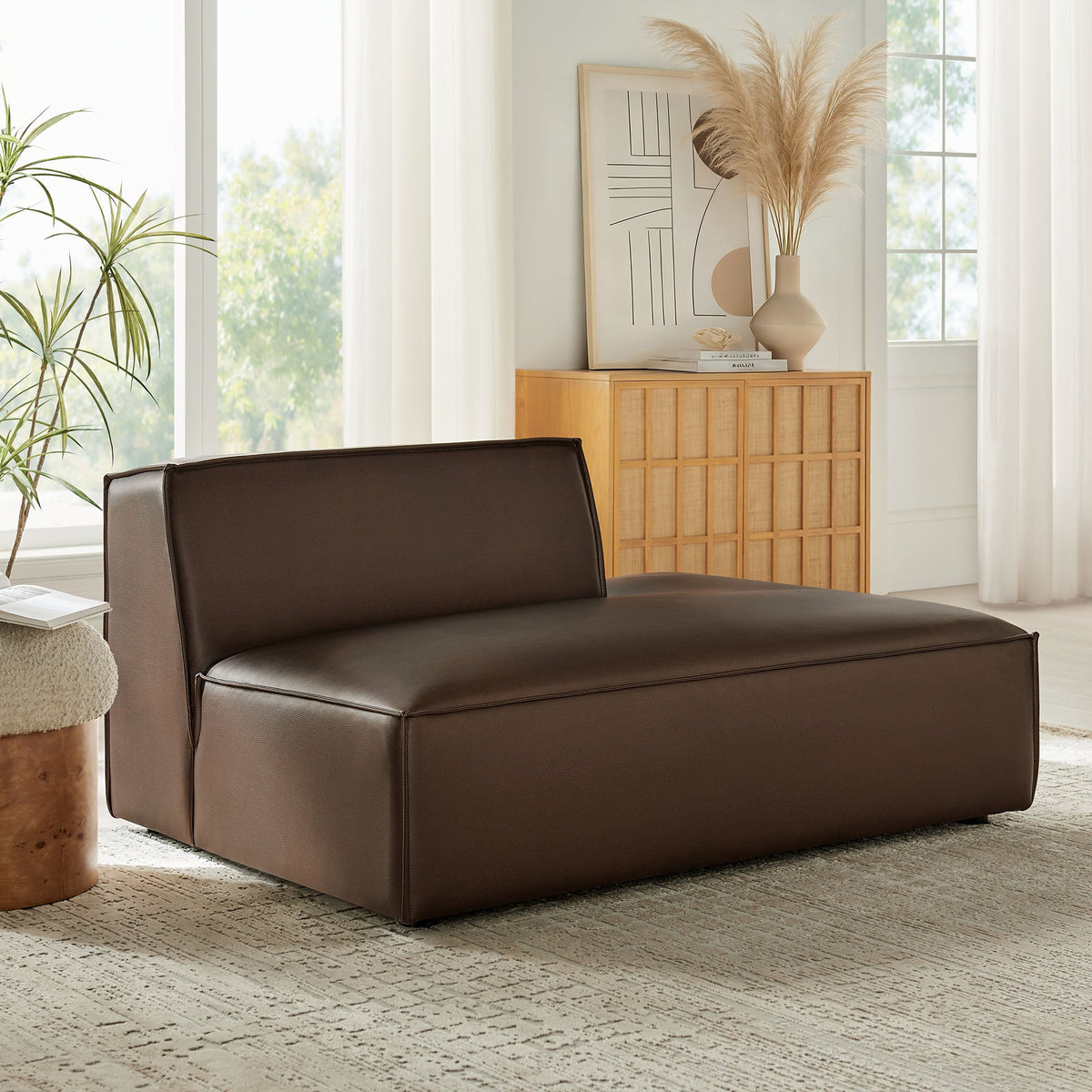 Restore Vegan Leather Right-Facing Armless Modular Chaise by Modway, photo 8 of 18