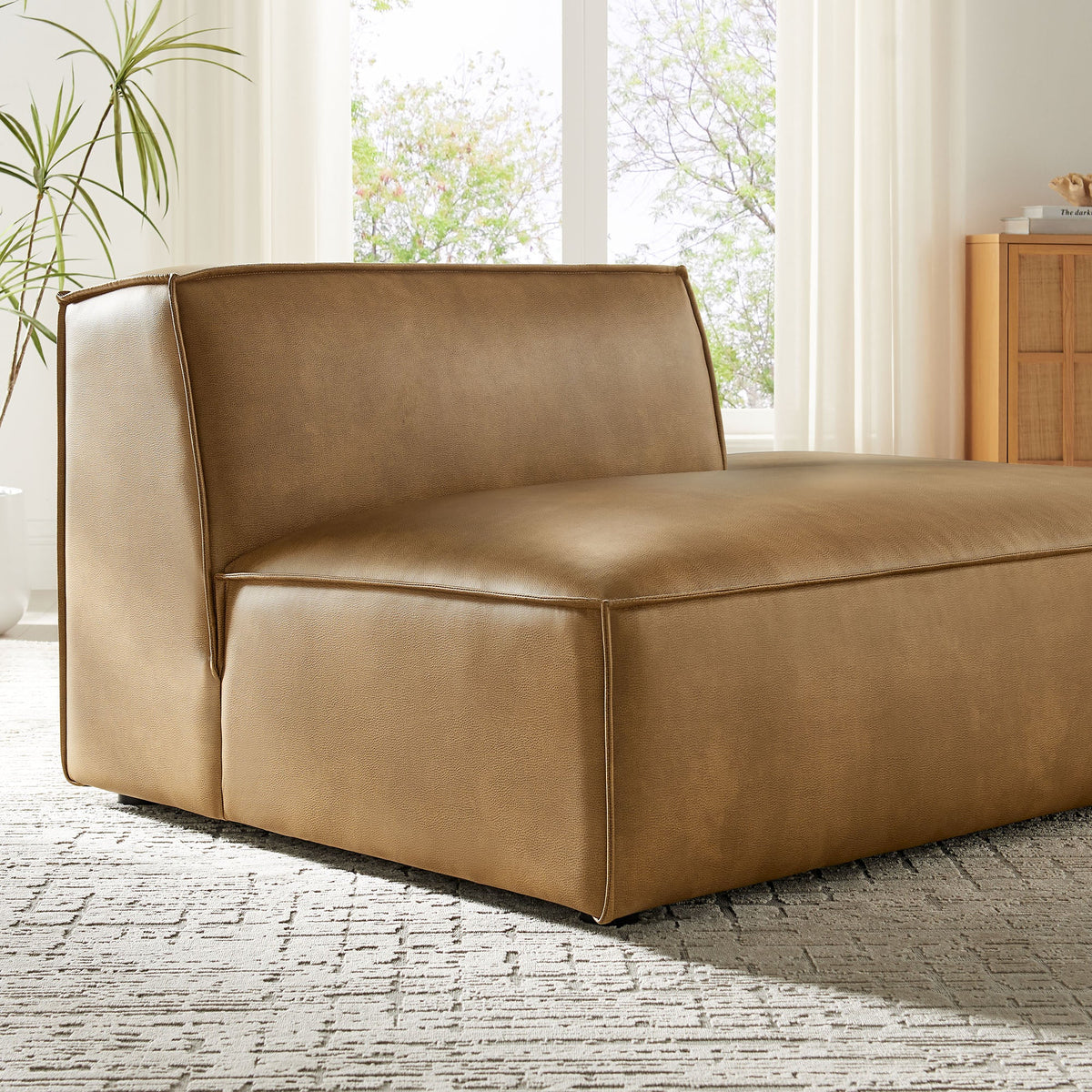Restore Vegan Leather Right-Facing Armless Modular Chaise by Modway, photo 18 of 18