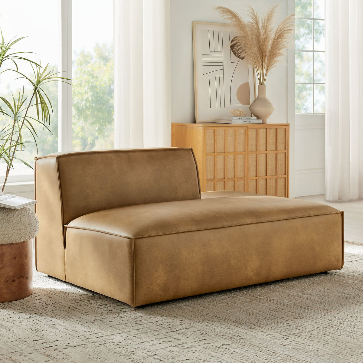 Restore Vegan Leather Right-Facing Armless Modular Chaise by Modway, photo 17 of 18