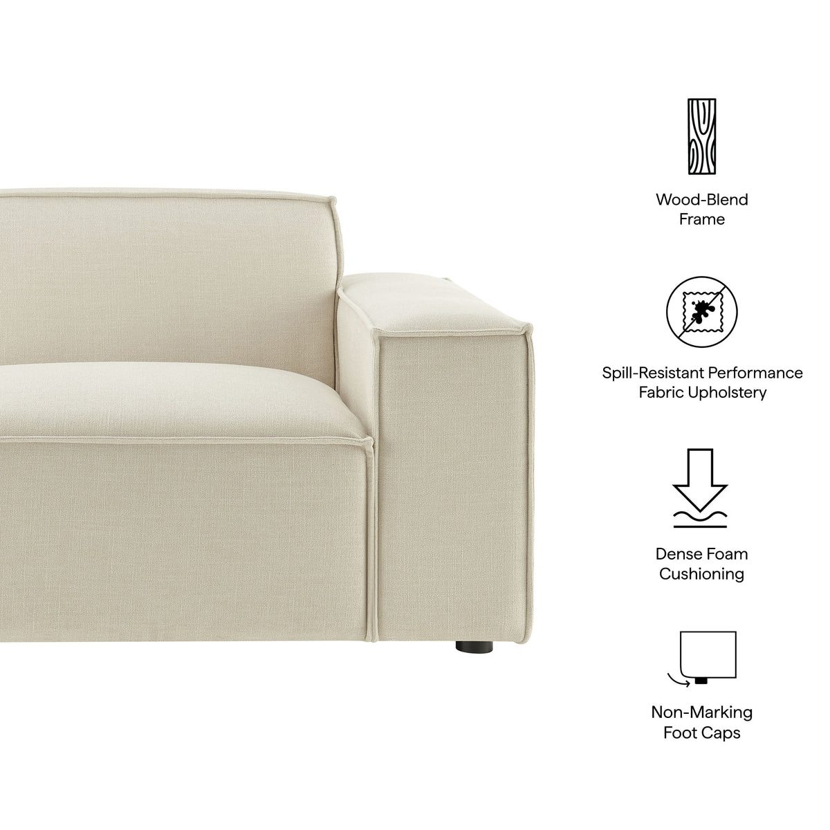 Restore Performance Fabric Upholstered Right-Facing Modular Lounge Chair by Modway, photo 2 of 41
