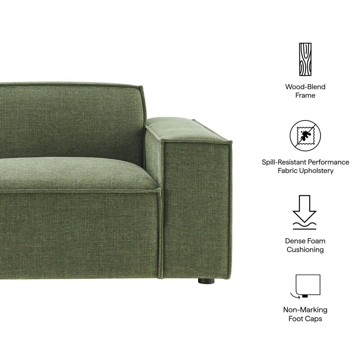 Restore Performance Fabric Upholstered Right-Facing Modular Lounge Chair by Modway, photo 12 of 41