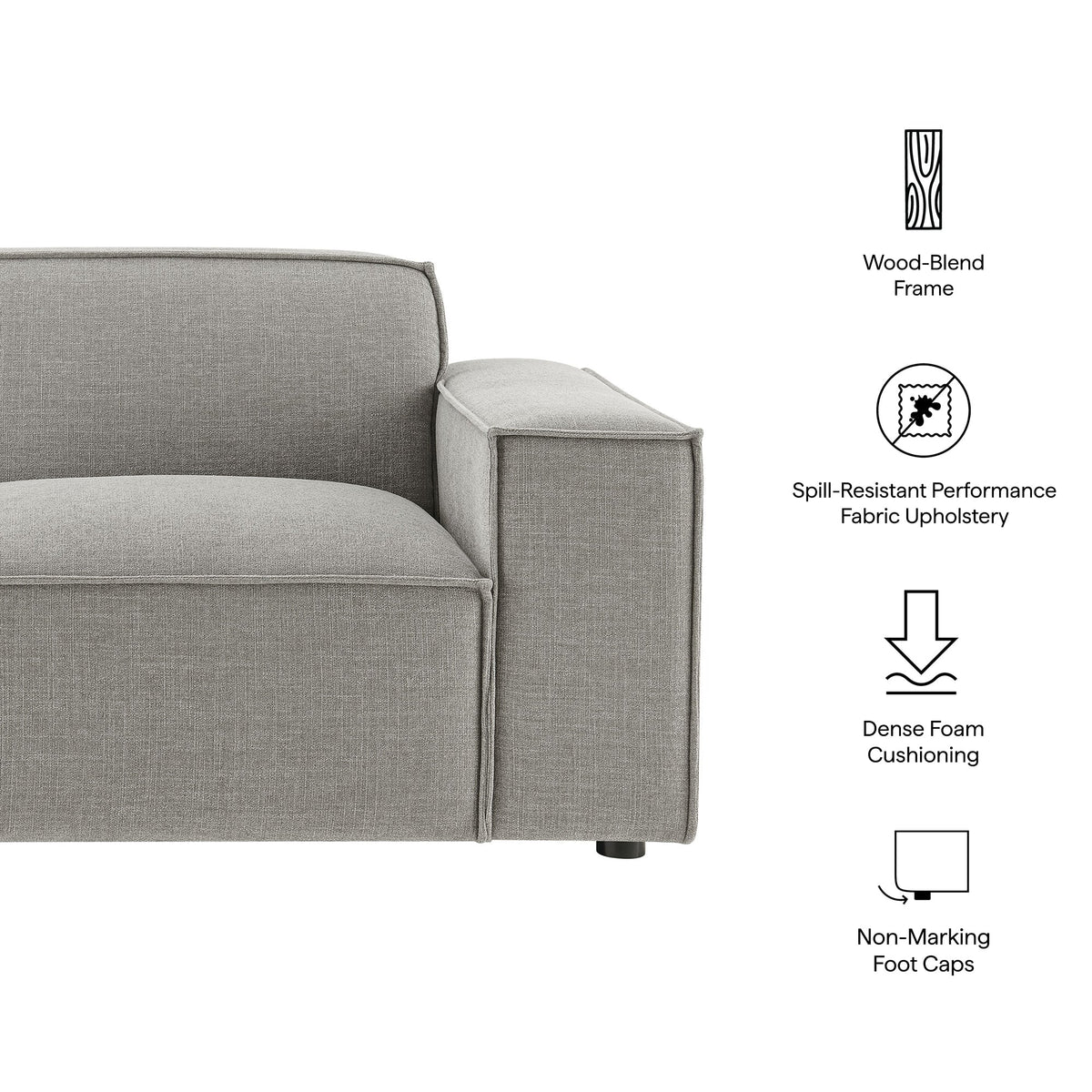 Restore Performance Fabric Upholstered Right-Facing Modular Lounge Chair by Modway, photo 32 of 41