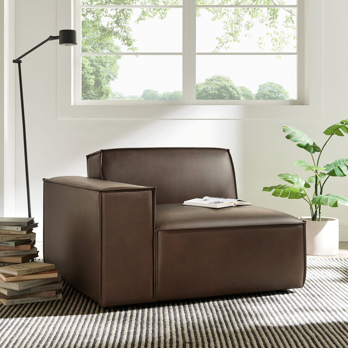 Restore Vegan Leather Left-Facing Modular Lounge Chair by Modway, photo 8 of 18