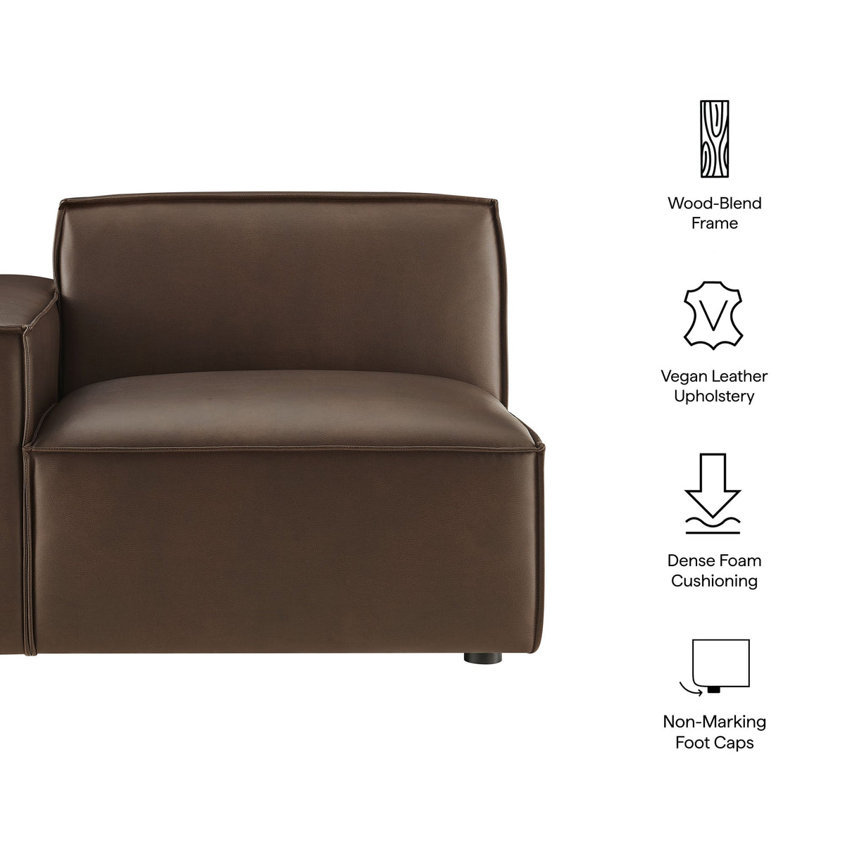 Restore Vegan Leather Left-Facing Modular Lounge Chair by Modway, photo 2 of 18